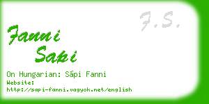 fanni sapi business card