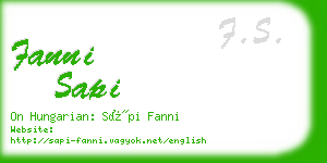 fanni sapi business card